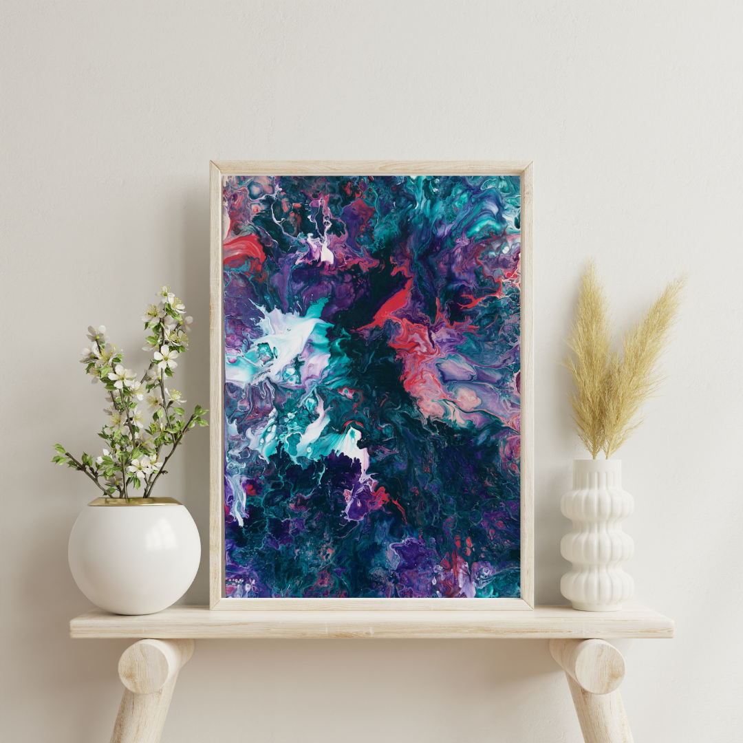 Rhythm— original fluid art painting on canvas by Rashmi Shrivasatava, 16 x 12 inches