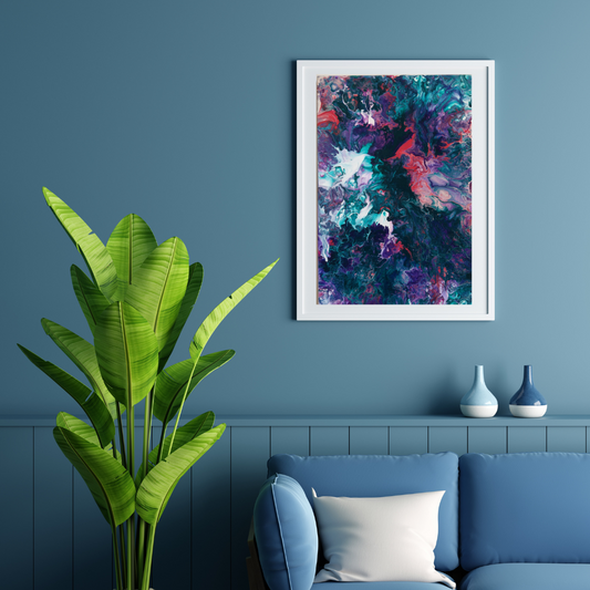 Rhythm— original fluid art painting on canvas by Rashmi Shrivasatava, 16 x 12 inches