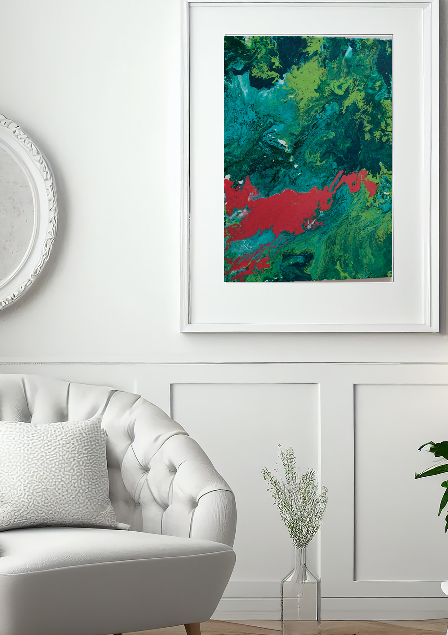 Shades of Red — original fluid art painting on canvas by Rashmi Shrivasatava, 16 x 12 inches