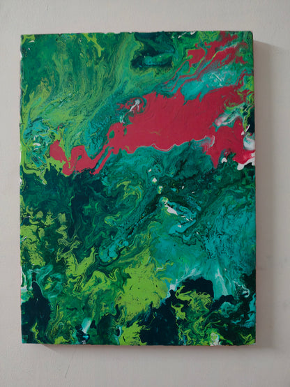 Shade of Red — close-up detail of the flowing acrylic surface