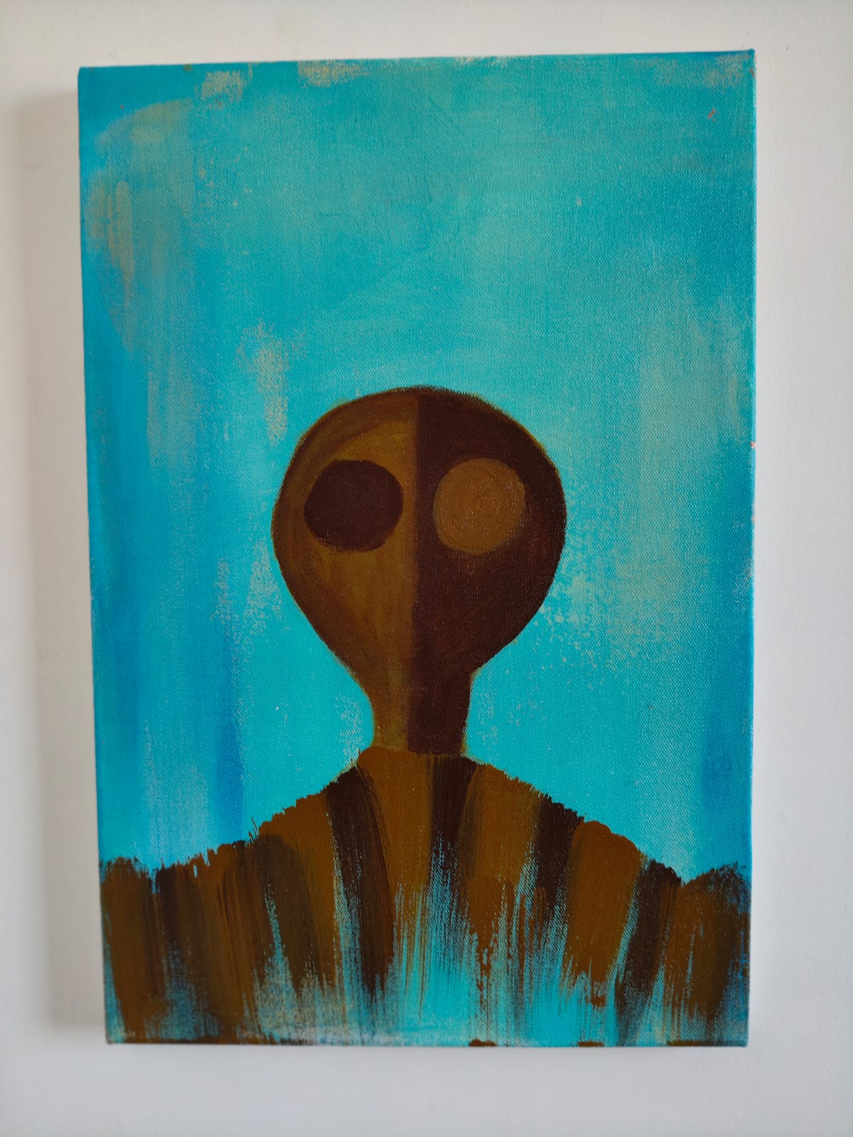 Two Faces — original acrylic painting on canvas by Kavya Shrivastava, 16 x 14 inches