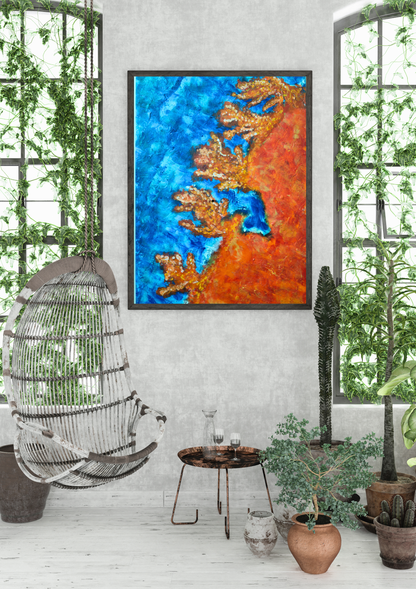 Fatal Attraction — original texture and acrylic painting on canvas by Kavya Shrivastava, 36 x 24 inches
