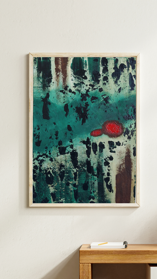 Odd One —  texture and acrylic on canvas by Rashmi Shrivasatava, 16 x 12 inches