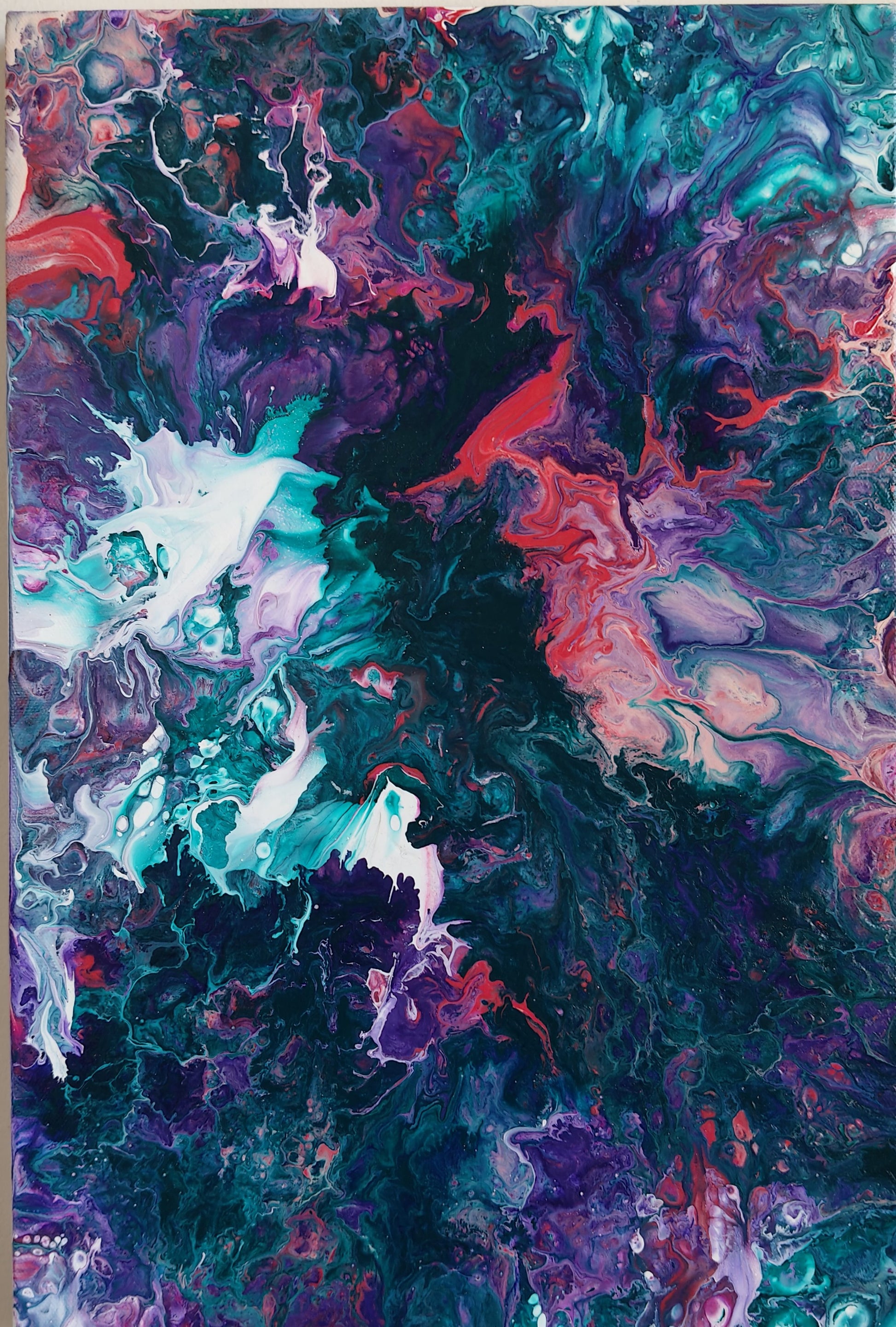 Rhythm— original fluid art painting on canvas by Rashmi Shrivasatava, 16 x 12 inches