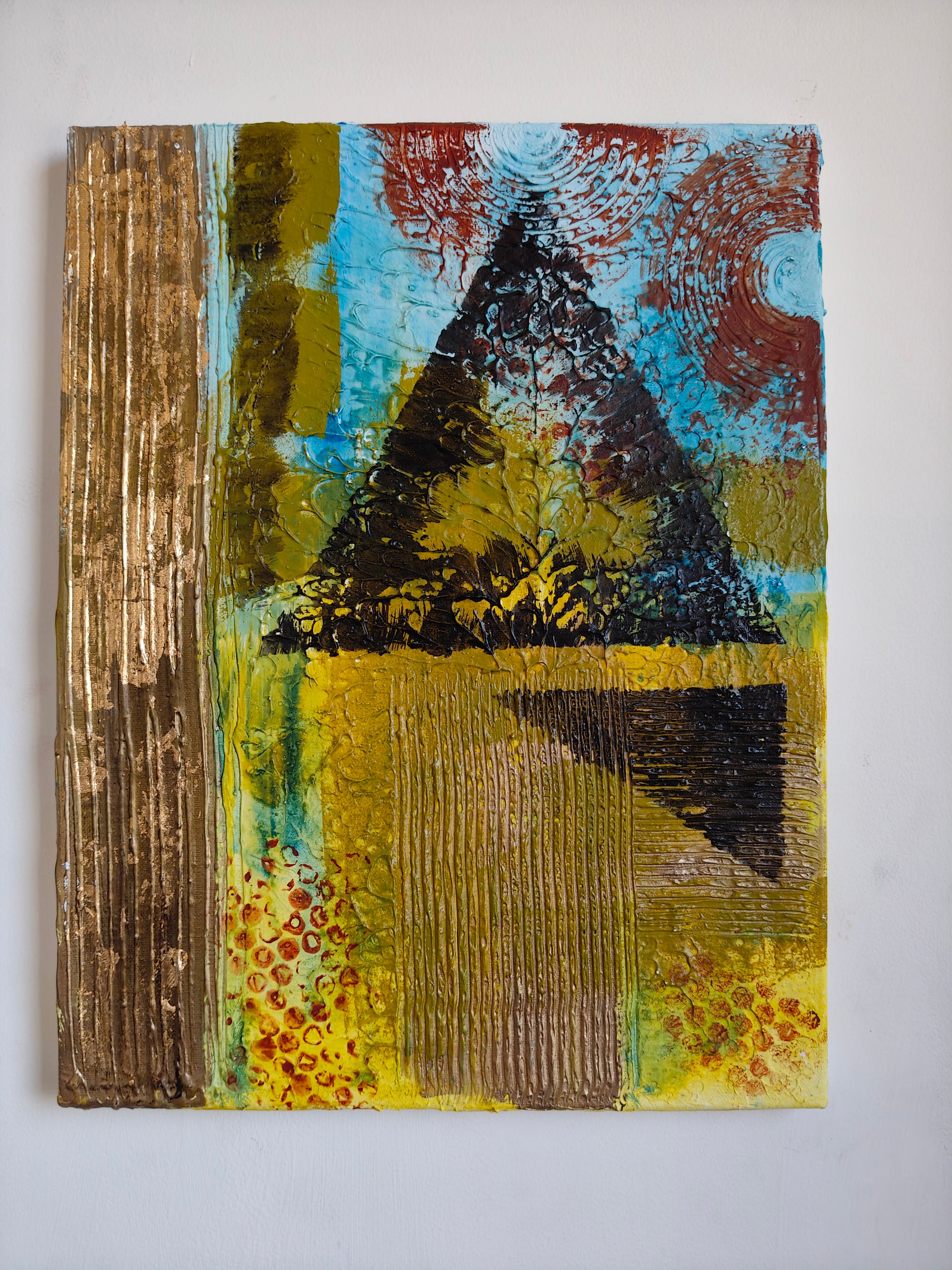 The Chaos — texture and acrylic painting on canvas by Kavya Shrivasatava, 18 x 14 inches